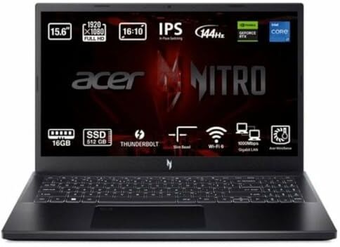 Acer Computer portatile Nitro V 15 ANV15-51-74ET 15,6" Intel Core i7-13620H 16GB RAM 512GB SSD Nvidia Geforce RTX 4050