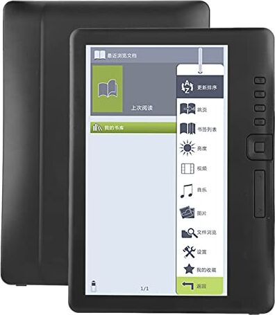 Jopwkuin Lettore di e-Book, Touch Ebook Reader Libro Corpo Integrato 11 mm Sottile Schermo elettronico Ultra Chiaro ARM9 Core Portatile per la Lettura(8G RAM)