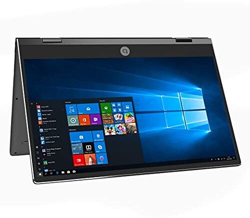 TECHBITE Laptop  Arc 13.3 Slim, schermo FHD IPS 13.3 pollici, memoria interna 128 GB, processore Intel Celeron N4020, 4 RAM, Windows 10 Pro, laptop touchscreen, laptop girevole, batteria 5000 mAh,Wi-Fi