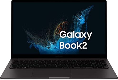 Samsung Galaxy Book2 Laptop, Ultrafino, 15.6" FHD LED, Intel Core i5 di dodicesima generazione, Intel® Iris® Xe, RAM 8GB LPDDR4x, 512GB NVMe SSD, Windows 11 Home, Graphite