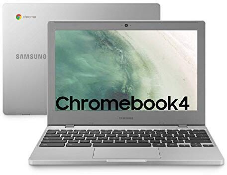 Samsung Chromebook 4, Computer Portatile XE310XBA Chrome OS, Display Screen 11.6” Full HD LED, Batteria 39Wh, RAM 4GB, Memoria 64 GB, USB-C, Platinum Titan, Versione Italiana