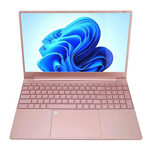 Atyhao Laptop Processore Quad Core N5095 in Oro Rosa 15,6 Pollici HD Laptop Multi Interfacce Sblocco dell'impronta Digitale per Windows 10 Entertainment (16+256G Spina UE)