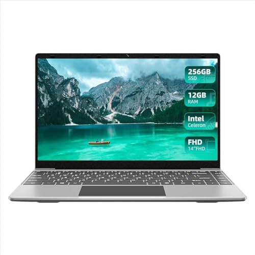 Keydo Jumper Computer Portatile, 14 pollici IPS Full HD, 12 GB DDR4 256 GB SSD PC Portatile, Intel Celeron N3350, Windows 11 Laptop, Bluetooth, mini HDMI, 2.4G/5G WiFi, USB 3.0