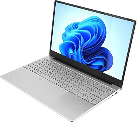 Naroote Laptop da 15,6 Pollici, Laptop Portatile LCD ABS Dual Band 2,4 GHz 5 GHz 1920x1080 100-240 V Quad Core Quad Thread Retroilluminazione Tastiera per Windows 11 per Studio (16+128G Spina UE)