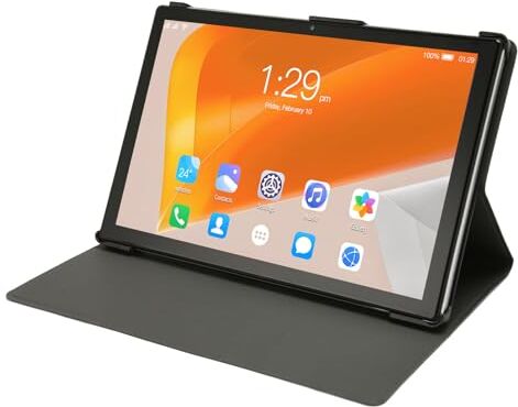 Generic Tablet, Batteria da 7000 MAh Tablet Argento 8 GB RAM 256 GB ROM FHD Schermo da 10,1 Pollici con Custodia Protettiva per 12 per la Vita Quotidiana (Spina europea)