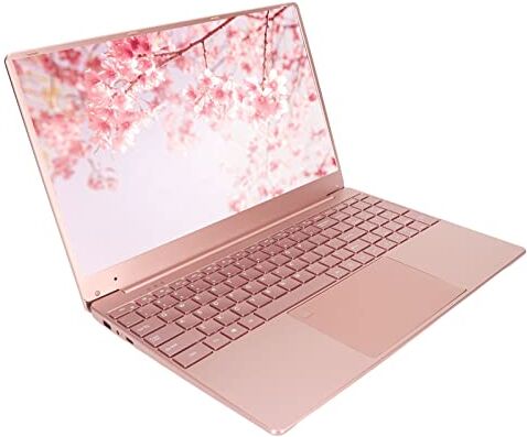 ASHATA Computer Portatile Sottile Portatile Rosa, Display 2K HD da 15,6", CPU Quad Core, DDR4L 12 GB, per Sistema Windows 11, Laptop con Impronta Digitale, Tastiera Retroilluminata, UE(12+1 TB)