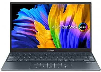 Asus ZenBook 13 OLED UX325EA-KG705W — Computer portatile Full HD (Core i7-1165G7, 16 GB RAM, 512 GB SSD, scheda grafica Iris Xe, Windows 11 Home) Grigio Pino Tec, layout Qwerty