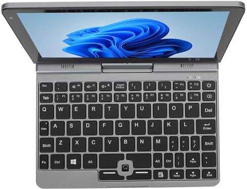 Airshi Mini Laptop, Computer Portatile da 8 Pollici con CPU Quad Core da 3,40 GHz, Tastiera QWERTY Touch a 10 Punti per la Scuola (Spina Europea 12G+256)