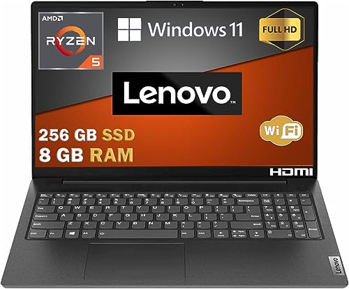 Lenovo Pc Notebook Led 15,6" Full Hd,Amd Ryzen ,Ssd M2 Nvme 256Gb,Ram 8Gb,Webcam,Hdmi,Lan,Wifi,Windows 11 Pro