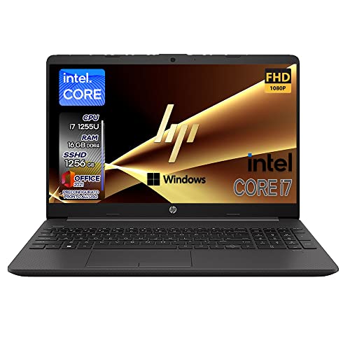 HP Notebook 250 G9, Pc portatile Grey, Intel Core i7 12Th Gen 4,7Ghz, Ram 16Gb, SSD 1256Gb, Display 15.6" Full HD, Win 11 Pro,Pacchetto Office Pro 2021, computer pronto utilizzo