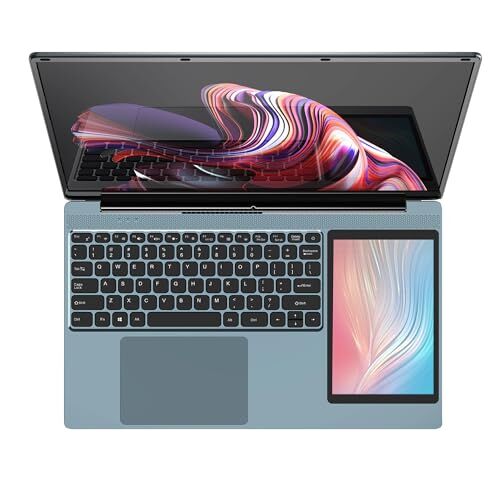 KingnovyPC Dual Screen Laptop 15.6 Inch IPS + 7'' Touchscreen Intel Celeron N5095 Quad-Core up to 2.9Ghz, 16GB RAM 512GB SSD Notebook Windows 11, 2 USB3.0, Type-C, Mini HDMI, 2.4/5G WiFi, Bluetooth 4.2
