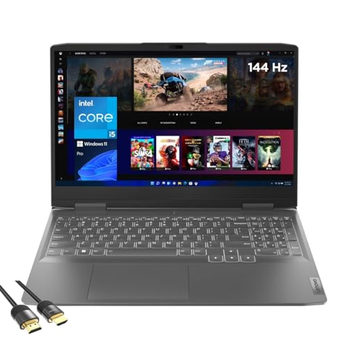 Lenovo LOQ Gaming Laptop, 15.6" FHD 144Hz, Intel 13th Gen 8-Core i5-13420H, GeForce RTX 3050, 16GB DDR5, 2TB PCIe SSD, Backlit KB, WiFi 6, USB-C, RJ45, PDG HDMI Cable, US Version KB, Win 11 Pro