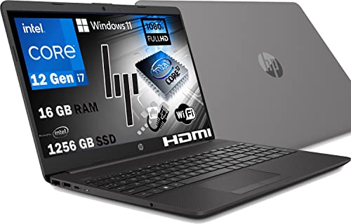 HP 250 G9 MODELLO 2023, Pc portatile notebook gray, Intel Core i7 12Th 10 Core, Ram 16Gb, SSHD 1256Gb, Display 15.6" Full HD, Win 11 Pro, Libre Office, pronto all'utilizzo