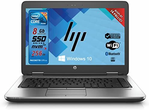 HP , Notebook Pc portatile, Intel i5-6th, Ram 8 GB DDR4, SSD 240Gb, Display 14", Windows 10 Pro, Pacchetto Suite Office 2021, Pronto All'uso (Ricondizionato)