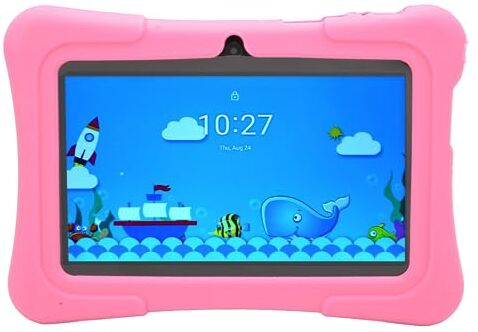 Generic Tablet da 7 Pollici per10.0, Quad Core Rom da 32 GB per Tablet10, WiFi, Doppia Fotocamera, con Silicone Morbido, per Imparare, Guardare e Giocare (Rosa Chiaro)