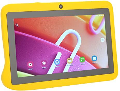 BROLEO Spina di UE 100-240 V 7 Pollici Bambini Tablet 5000 mAh MT6592 Batteria 8 Core Processore 4 GB 32 GB per 10 2.4G 5G WiFi per i Viaggi (Giallo)