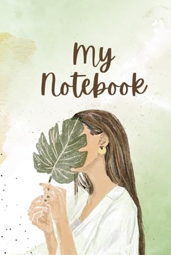Synn, Mlle Marie Lynn Brown and Green Aesthetic Watercolor Girl Cover Notebook