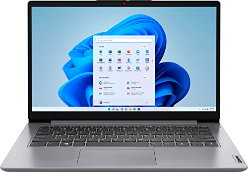 Lenovo IdeaPad 1 14 Laptop, Intel Celeron N4020, 4 GB di RAM, 128 GB di memoria (64 GB eMMC + 64 GB Micro SD), scheda grafica Intel UHD 600, Win 11 in modalità S, grigio nuvola