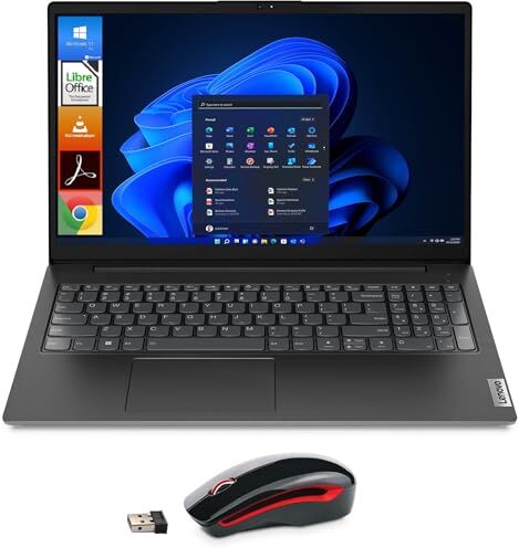 Lenovo Pc Portatile Notebook, Display FHD da 15,6", Cpu AMD Ryzen 3 5300U, Ram 12Gb, Ssd 756Gb (256GB NVMe + 500GB SSD 2,5’’), Windows 11 Pro, Mouse Wireless, Pronto All'Uso,  82KD RYZEN