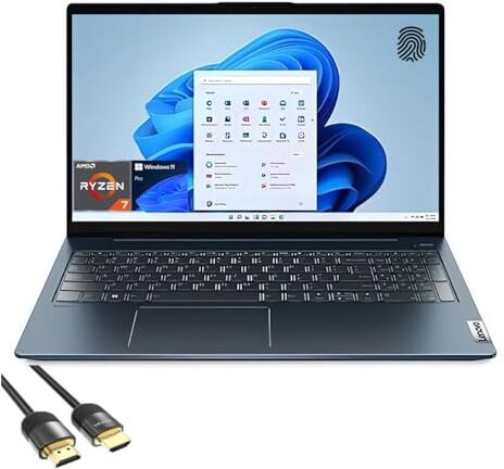 Lenovo Ideapad 5 Laptop, 15.6" FHD IPS Display, AMD Ryzen 7 5825U, 16GB RAM, 1TB PCIe SSD, Backlit KB, FP Reader, Keypad, Webcam, WiFi 6, USB-C, US Version KB, PDG HDMI, Win 11 Pro, Abyss Blue