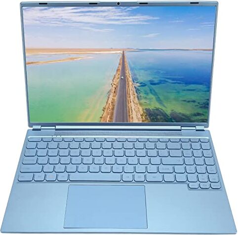 PUSOKEI Laptop Ultra Sottile, Display IPS Full HD da 16 2K, CPU N5095 Quad Core, RAM DDR4 da 12 GB, Memoria SSD, Webcam da 2 MP, Wi-Fi 2,4 G/5 G, BT5.0, 5000 mAh, 11, Blu (12GB+256GB