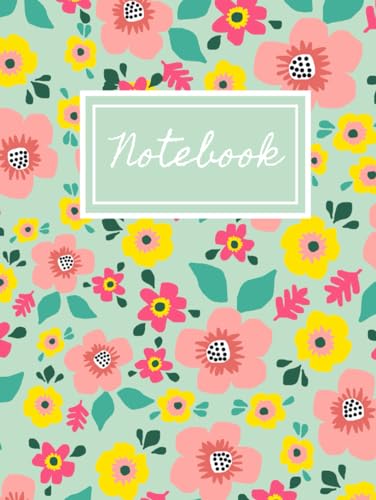 Paper Co., Wildfleur Blank Notebook Pink & Green Floral: Pink & Green Aesthetic