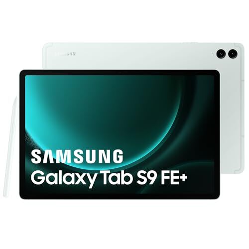 Samsung Galaxy Tab S9 FE+ Tablet, 12.4" Wifi 256 GB, S Pen inclusa, batteria a lunga durata, certificazione IP 68, verde acqua, versione FR