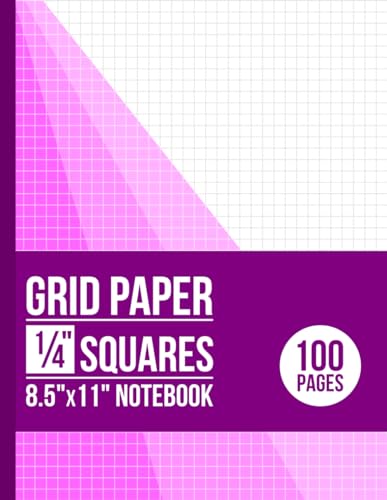 Publishing, Alchemy Grid Paper Notebook: 1/4" Squares, 100 Pages, 8.5"x11", Imperial Quad Ruled Composition Notebook, Graph Paper, Purple Edition