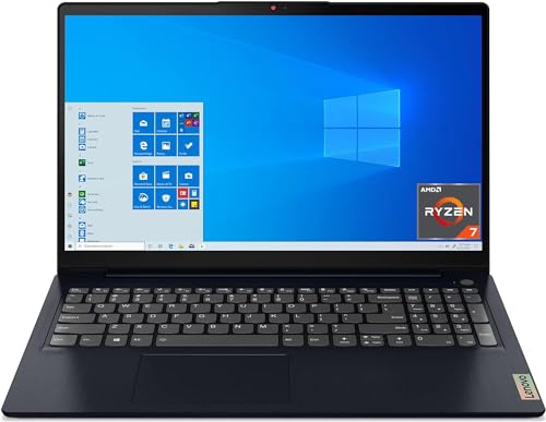Lenovo IdeaPad 3 Notebook Display 15.6" FullHD 1.65Kg (Processore AMD Ryzen 7 5700U, 512 GB SSD, RAM 8 GB, Windows 10) Fingerprint reader e riconoscimento facciale Abyss Blue Esclusiva Amazon