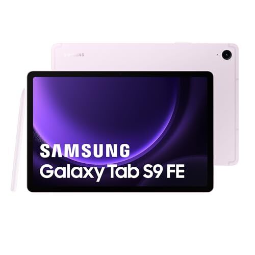 Samsung Galaxy Tab S9 FE Tablet 10.9'' Wifi 256GB S Pen Incluse Batteria Lunga Durata Certificazione IP 68, Lavanda Versione FR