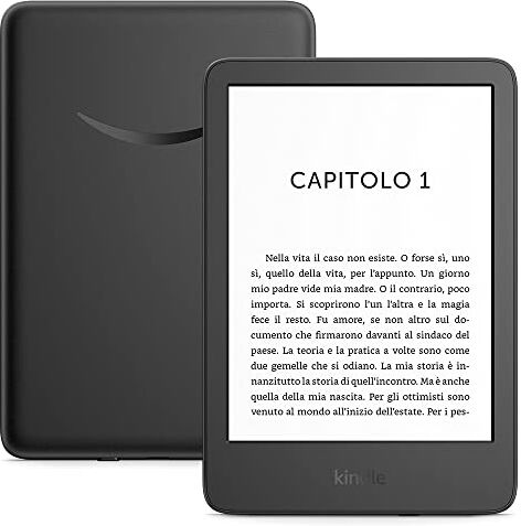 Amazon Kindle (modello 2022)   Il nostro Kindle più leggero e compatto, ora con uno schermo da 6’’ ad alta risoluzione (300 ppi) e doppio spazio di archiviazione   Con pubblicità   Nero