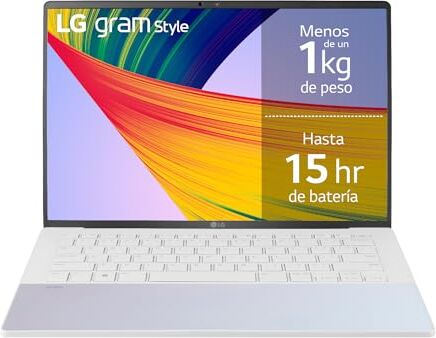 LG Laptop Gram Style 14Z90RS-G.AD74B, 14 pollici OLED FHD, Intel Core EVO i7 13a generazione, Windows 11 Home, 32 GB RAM, 512 GB SSD, 1 kg, 15 ore di autonomia, Bianco ICE