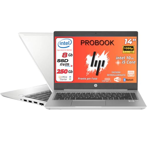 HP ProBook 440 G7 Computer portatile Argento 35,6 cm (14") 1920 x 1080 Pixel Intel® Core™ i5 di 10ma generazione 8 GB DDR4-SDRAM 256 GB S 8VU02EA (Ricondizionato)
