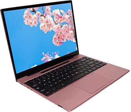 Shanrya Laptop Laptop da 14 Pollici Rosa 8 GB 256 GB per Windows 11 per la Lettura (8+256GB Spina UE)