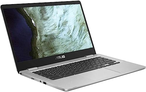 Asus Chromebook C423N Clamshell Laptop, 14" HD 4-Way NanoEdge, processore Intel Celeron N3350, 4GB DDR4 RAM, 64GB eMMC Storage, Argento, Chrome OS ( C423N)