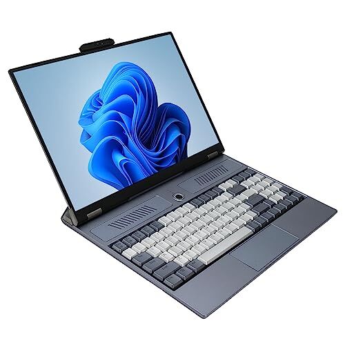 fannay Laptop Digitale, Tastiera Meccanica Turbo da 2,9 GHz Fotocamera da 1,9 MP Risoluzione 2560X1600 Notebook Portatile da 16 Pollici con Alimentatore per Videogiochi (16GB+512GB Spina UE)