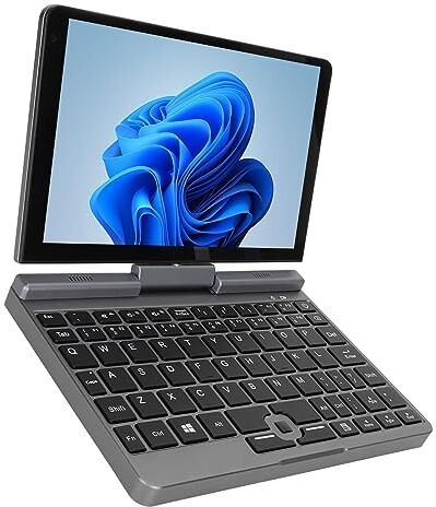 Plyisty Mini Laptop da 8 Pollici con Rotazione di 180 Gradi, RAM LPDDR5 da 12 GB, Touch a 10 Punti, Tastiera QWERTY per Aziende, Schermo IPS 1280 X 800 (Spina UE 12G+128)