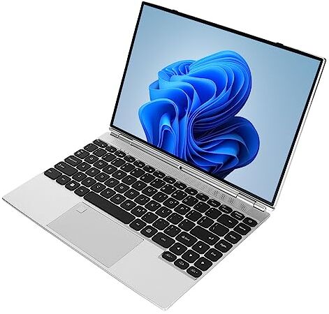 fannay Laptop da Ufficio, Tablet Portatile Retroilluminato RGB Lettore di Impronte Digitali Touch Screen da 14 Pollici 2.4G / 5G WiFi per Famiglia (16GB+1TB Spina UE)