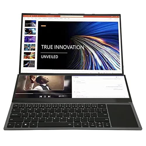 Airshi Laptop Portatile a Doppio Schermo Schermo Principale HD da 16 Pollici Laptop Portatile 8G RAM per l'intrattenimento (Spina europea 220‑240 V)