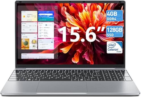 SGIN 15,6 pollici, 4 GB RAM 128 GB SSD Windows 11 Notebook, Celeron N4000, Up to 2,8 GHz, 2,4/5,0 G WLAN, Bluetooth 4.2, memoria espandibile 512 GB TF