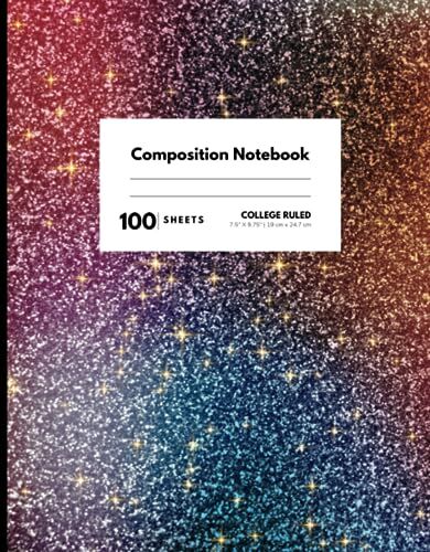 Creative Glitter Pink, Blue, Purple & Gold notebook: Glitter composition notebook