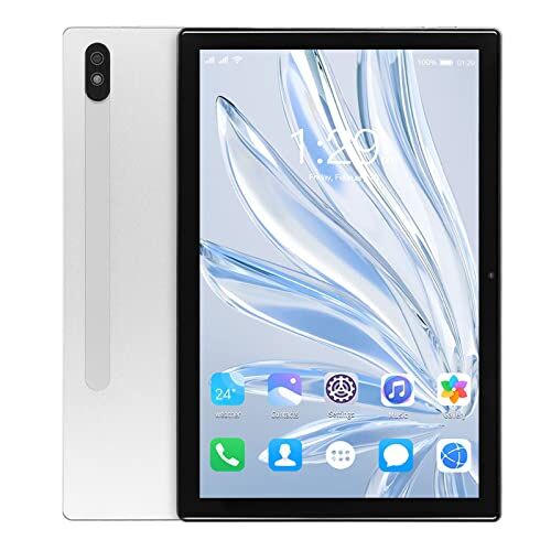 HEEPDD Tablet da 10,1 Pollici, modalità di Lettura Notturna Batteria da 7000 MAh 5G WIFI Tablet 2 in 1 da 8 GB 256 GB Bianco con Tastiera per Studio per 12 (Spina UE)