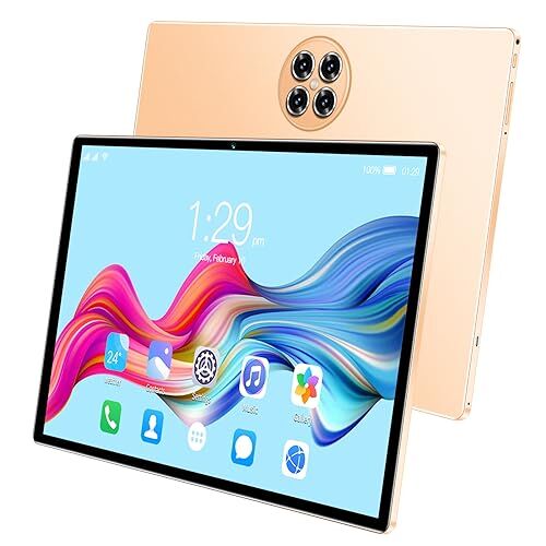 mingqian Tablet 8 GB+256 GB Schermo da 10,1 pollici Chiamate 5G Processore MTK6797 a 10 core Memoria espandibile da 128 GB Ampia capacità di archiviazione Schermo grande ad alta nitidezza Batteria BT5