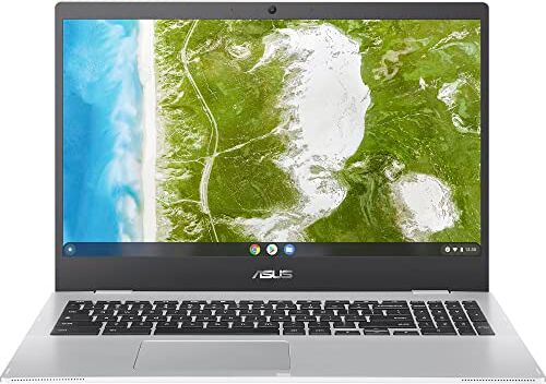 Asus Chromebook CX1 CX1500CKA, Notebook da 15,6" Anti-Glare, Intel Celeron N4500, RAM 8GB, 64GB eMMC, Intel UHD Graphics 600, ChromeOS, Argento