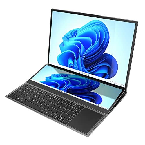 Bewinner Laptop a Doppio Schermo da 16 Pollici, Laptop Touchscreen HD da 14 Pollici, 16 GB di RAM, SSD da 1 TB, per Processore Core I7, Doppio Slot GPU, WIFI6, BT, Notebook Portatile per
