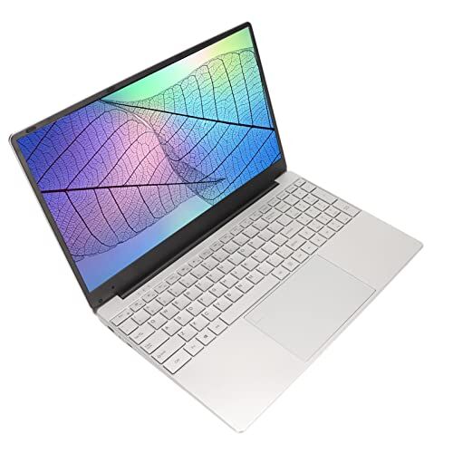 Generic Laptop Argento, Computer Portatile con Presa Europea 100‑240 V Quad Core da 15,6 Pollici per Studio (16+1 TB Spina Europea)