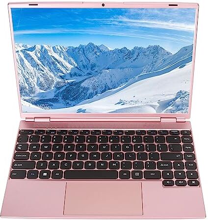 Zunate Computer Portatile HD da 14 Pollici, Laptop in Oro Rosa, Processore Intel Quad Core, 8 GB di RAM, Bluetooth 4.2, WiFi, HDMI, Webcam, Windows 11, per Videoconferenza (8GB+256GB