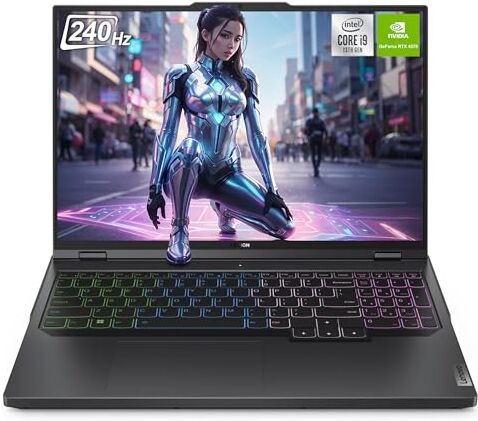 Lenovo Legion Pro 5i Gaming Laptop 16" WQXGA Display, Intel Core i9-13900HX, 64 GB DDR5 RAM, 2 TB PCIe SSD, RTX NVIDIA GeForce RTX 4070, Tastiera QWERTZ RGB, Windows 11 Home, Grigio