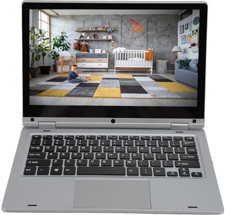 Lazmin112 Laptop Full HD da 11,6 Pollici, Laptop 2 in 1 con CPU N4020, Touch Screen FHD, 6 GB di RAM, Rotazione a 360 Gradi, Laptop Touch Screen per Windows 11 (Spina UE da 6+1 TB)