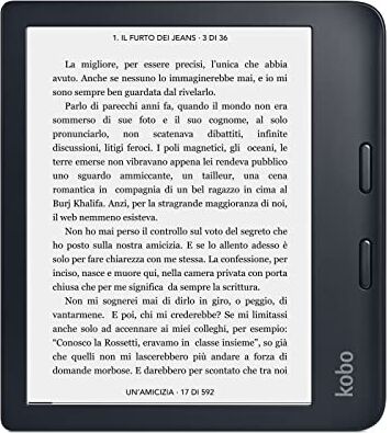 Kobo Libra 2   eReader   Touchscreen impermeabile da 7"   Antiriflesso   Luminosità e temperatura colore regolabili   Riduzione luce blu   eBook   WiFi   32 GB   Tecnologia Carta E Ink (Nero)